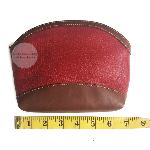 Coach Cosmetic Case Sheridan Collection Red & Tan Leather 4308 NIB NOS Vintage - Picture 12 of 13